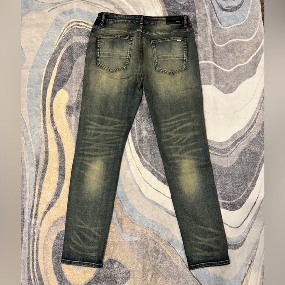 Amiri Blue Wash Red Bandana Jeans Mens Size 34 Waist - Picture 3 of 3